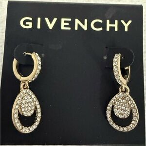Givenchy Gold Crystal Earrings Like New